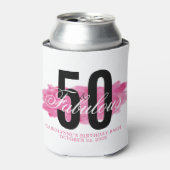 ピンクガーリー50と素晴らしい水のカラー誕生日 缶クーラー (缶正面)
