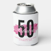 ピンクガーリー50と素晴らしい水のカラー誕生日 缶クーラー (缶裏面)