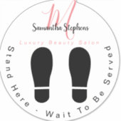 ピンクガーリー&ブラックサロン待ち時間はこちらフロアシール シール (正面)