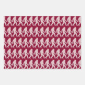 ピンクガーリー&レッドビッグフートサンタユニーククリスマス ラッピングペーパーシート (正面2)