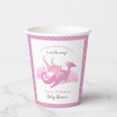 ピンクガールお洒落ドラゴンベビーシャワー 紙コップ (正面)