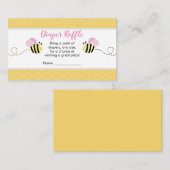 ピンクガールのまわりにおむつラッフルカード エンクロージャーカード (正面/裏面)