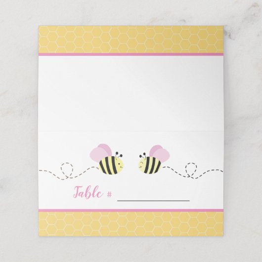 ピンクガールのまわりに座席表 プレイスカード (外部開封)