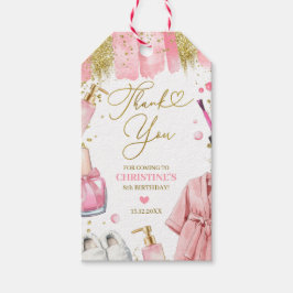 ピンクガールのスパパーティー感謝タグ ギフトタグ