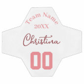 ピンクガールの名前番号チーム年 サッカーボール (フラット)