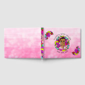 ピンクガールの赤ちゃんシャワー民族ベビーフローラ ゲストブック (全面)