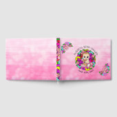 ピンクガールの赤ちゃんシャワー白人ベビーフローラ ゲストブック (全面)