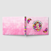 ピンクガールの赤ちゃんシャワー白人ベビー お洒落 ゲストブック (全面)