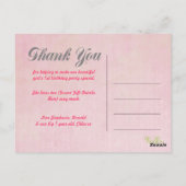 ピンクガールの1歳の誕生日ありがとう写真はがき ポストカード (裏面)