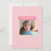 ピンクガールアイスクリームパーティの招待状 招待状 (裏面)