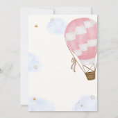 ピンクガールアドベンチャーホットエアバルーンベビーシャワー サンキューカード (裏面)