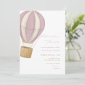 ピンクガールアドベンチャー到来!ベビーシャワー招待状 招待状 (スタンド正面)