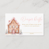 ピンクガールクリスマスおむつラッフルチケット エンクロージャーカード (正面)