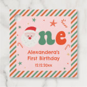 ピンクガールクリスマス1st誕生日パーティー フェイバータグ (正面)