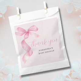 ピンクガールコケット弓赤ちゃんシャワーありがとう フェイバーバッグ