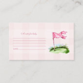 ピンクガールゴルフベビーシャワーベビー エンクロージャーカード (正面)