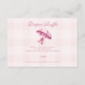 ピンクガールゴルフ赤ちゃんシャワーおむつラッフル エンクロージャーカード (正面)