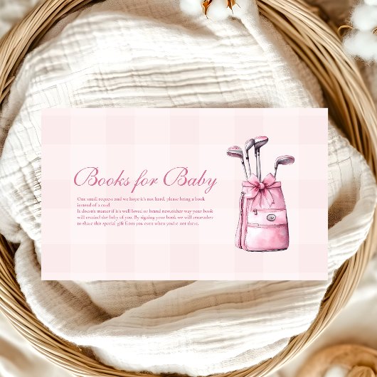 ピンクガールゴルフ赤ちゃんシャワーベビー エンクロージャーカード