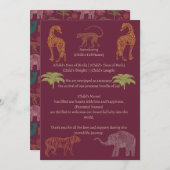 ピンクガールサファリベビーシャワー招待状 招待状 (正面/裏面)