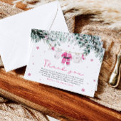 ピンクガールサンタベビークリスマスベビーシャワー サンキューカード