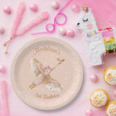 ピンクガールスワン誕生日ベビーシャワー紙プレート ペーパープレート (パーティー)