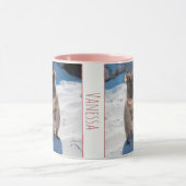 ピンクガールズキッズクオッカビーチパーソナライズされたマグカップ マグカップ (中央)