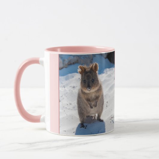 ピンクガールズキッズクオッカビーチパーソナライズされたマグカップ マグカップ (左)