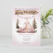 ピンクガールズグランプザスターズ子供の誕生日 招待状 (スタンド正面)