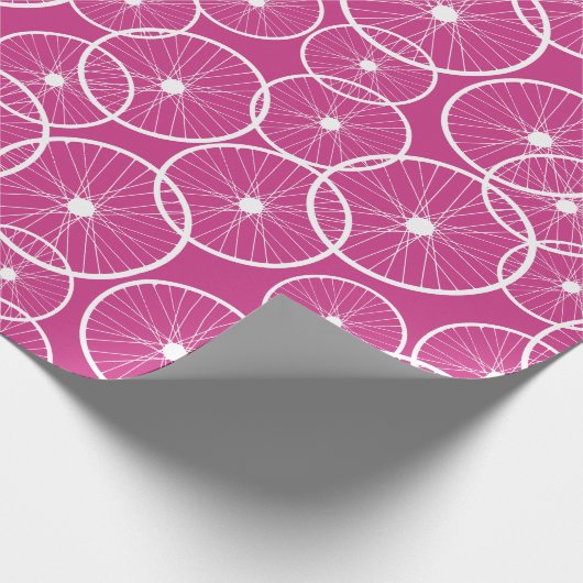 ピンクガールズサイクリスト自転車ホイール自転車パターン ラッピングペーパー (角)