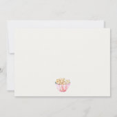 ピンクガールズテントスリーバースランバーバースデーパーティー ノートカード (裏面)