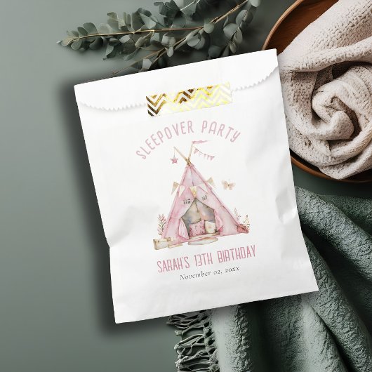 ピンクガールズテントスリーバースランバーバースデーパーティー フェイバーバッグ