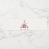 ピンクガールズテントスリーバースランバーバースデーパーティー ペットボトルラベル (シングルラベル)