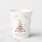 ピンクガールズテントスリーバースランバーバースデーパーティー 紙コップ (正面)