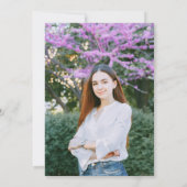 ピンクガールズテントスリーバースランバーフォト誕生日 招待状 (裏面)