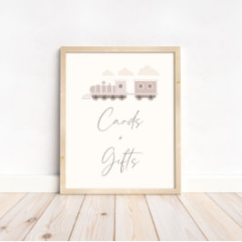 ピンクガールズトレイン誕生日カードとギフトサイン ポスター