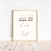 ピンクガールズトレイン誕生日カードとギフトサイン ポスター