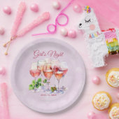ピンクガールズナイトワイン ペーパープレート (パーティー)