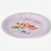 ピンクガールズナイトワイン ペーパープレート (アングル)