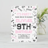 ピンクガールズナンバーナイン誕生日パーティー 招待状 (スタンド正面)