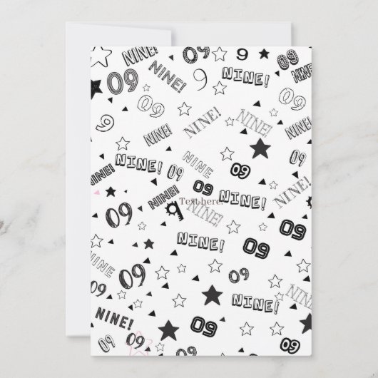 ピンクガールズナンバーナイン誕生日パーティー 招待状 (裏面)