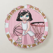 ピンクガールズバスケットボール ラウンドクッション (裏面)