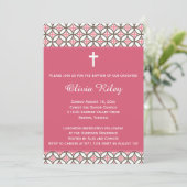 ピンクガールズバプティスマ《キリスト教》洗礼式や命名式招待状 招待状 (スタンド正面)