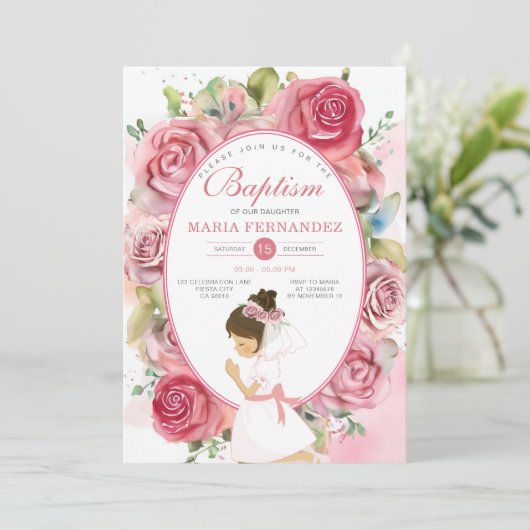 ピンクガールズバプテスマ招待状 招待状 (スタンド正面)