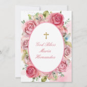 ピンクガールズバプテスマ招待状 招待状 (裏面)