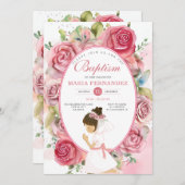 ピンクガールズバプテスマ招待状 招待状 (正面/裏面)