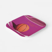 ピンクガールズバースデーパーティーバスケットボール ペーパープレート (傾斜あり)