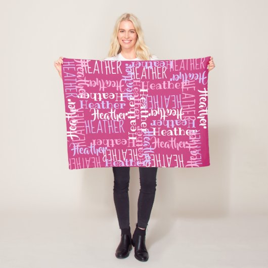 ピンクガールズパーソナライズされた名前をカスタムする フリースブランケット (インサイチュ)