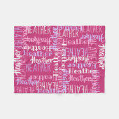 ピンクガールズパーソナライズされた名前をカスタムする フリースブランケット (正面(横))