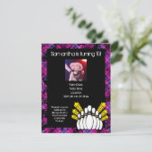 ピンクガールズフォトボーリングパーティの招待状 招待状 (スタンド正面)