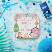 ピンクガールズフローラファームバースデーパーティー紙プレート ペーパープレート (パーティー)